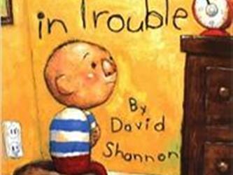 book cover for David Gets in Trouble by David Shannon